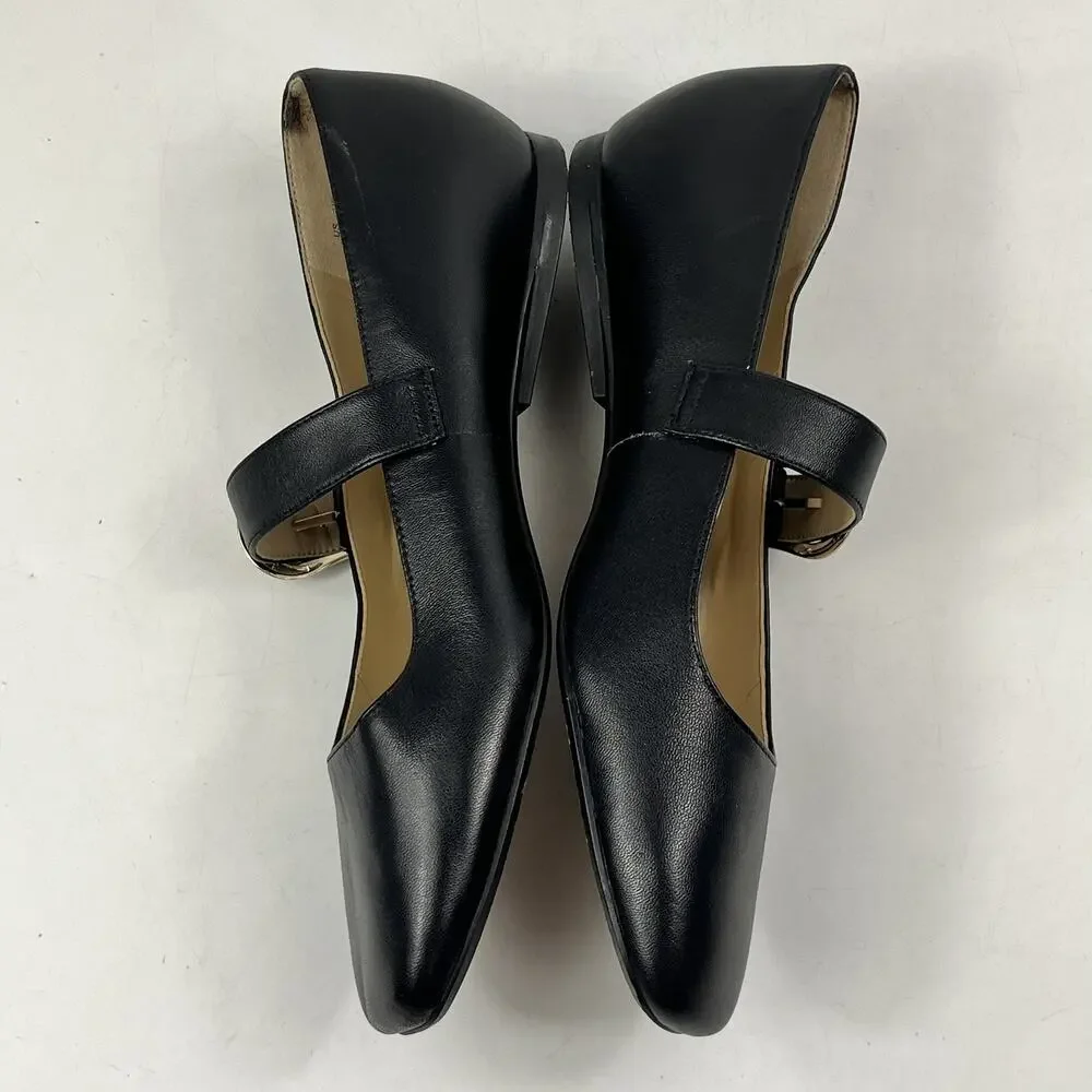 27 Edit Naturalizer Womens Carter Mary Jane Flats Sz6.5 M Black Leather Buckle